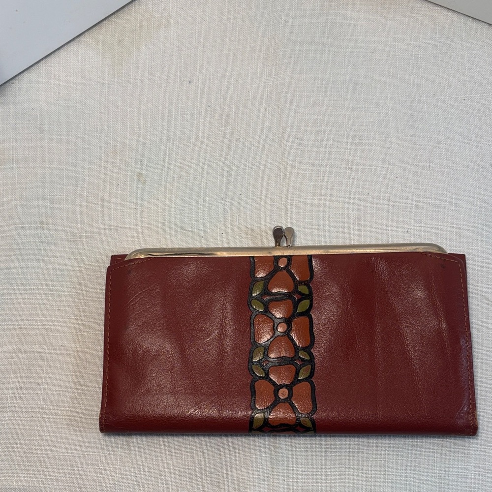Rolfs Cowhide Embossed Hand Painted Wallet Vintage
